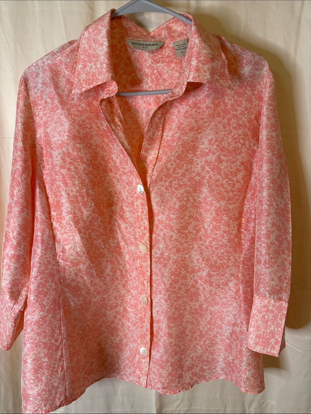 Banana Republic Pink Floral Button-Down Shirt